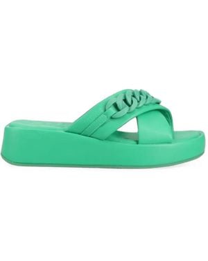 Mexx Lexi Plateau-Pantoletten Mit Kette - Grün