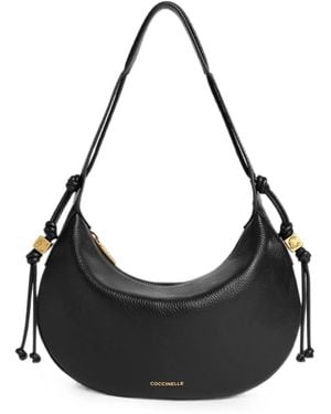 Coccinelle Small Thess Leather Shoulder Bag - Black