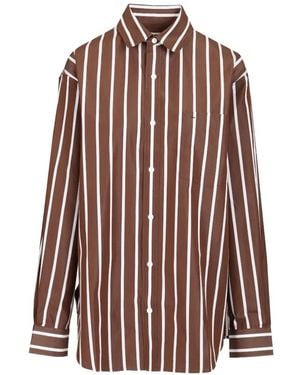 Matteau Striped Oversized Shirt - Brown