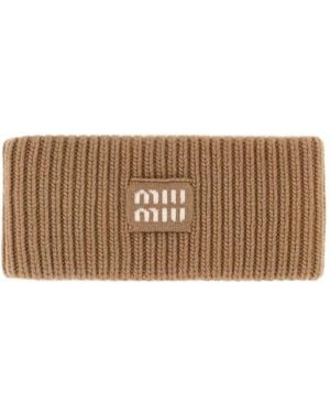 Miu Miu Logo-Patch Hairband - Brown