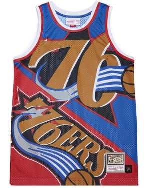 Mitchell & Ness X Nba Big Face Fashion Tank 5.0 Philadelphia 76ers Tank Top - Blue