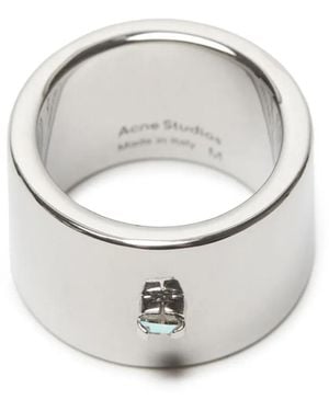 Acne Studios Crystal-Embellished Ring - Gray