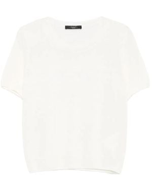 Weekend by Maxmara Kurzärmeliger Pullover mit rundem Ausschnitt - Weiß