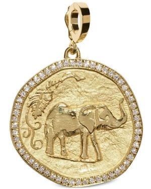 Azlee Breloque Elefante Ornée De Diamants - Métallisé