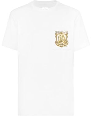 Billionaire Camiseta con distintivo estampado - Blanco