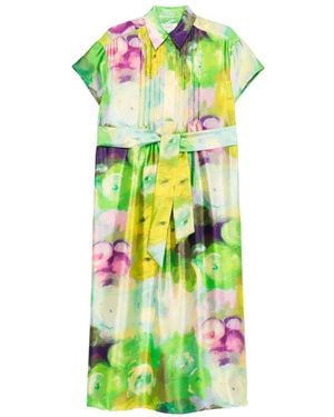 Psophia Belted Floral Dress - Green