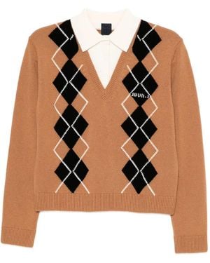 Juun.J Polo A Strati - Marrone