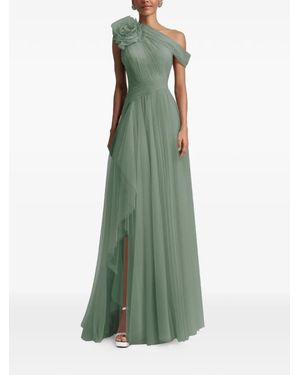 Gemy Maalouf Flower Long Maxi Dress - Green