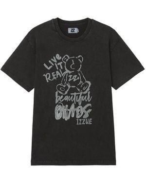 Izzue Graphic-Print T-Shirt - Black