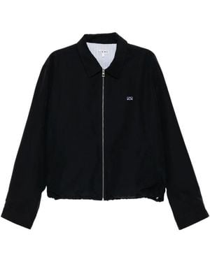 Loewe Contrast-Stitch Zip-Up Jacket - Black
