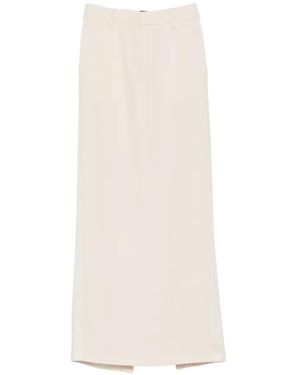 Fabiana Filippi Belt-Loop Rear-Slit Maxi Skirt - White