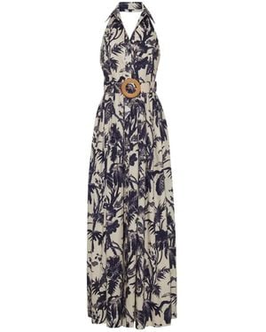 Cara Cara Quentin Floral Belted Maxi Dress - White