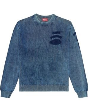 DIESEL K-Perne Faded-Wash Cotton Sweatshirt - Blue