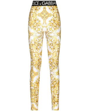 Dolce & Gabbana マジョリカプリント レギンス - イエロー