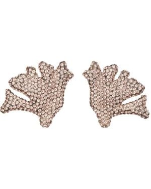 Tory Burch Coral Oorclips Verfraaid Met Stras - Metallic