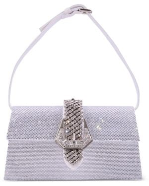 Gedebe Crystal-Embellished Buckle-Detail Shoulder Bag - Purple