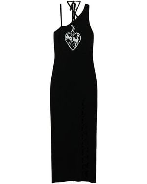 Twinset Treeblend Yarn Jacquard Maxi Dress - Black