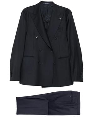 Tagliatore Double-Breasted Peak-Lapel Suit - Blue