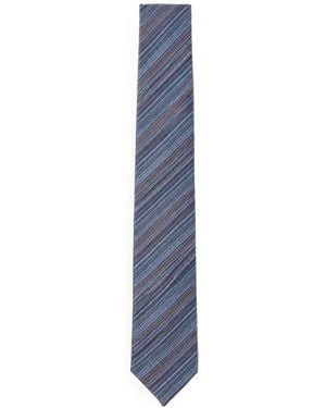 Missoni Striped Silk Tie - Blue