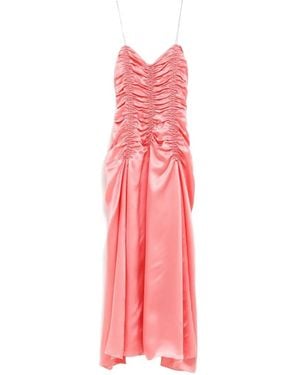 KHAITE Ruched Midi Dress - Pink