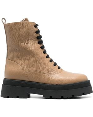 Fabiana Filippi Round-Toe Leather Ankle Boots - Brown