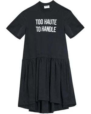 Moschino Mini-Jurk Met Ruches En Geborduurde Tekst - Zwart