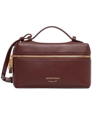 Emporio Armani Logo-Print Cross Body Bag - Brown