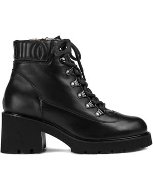 Doucal's Lace-Up Leather Ankle Boots - Black