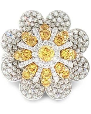 HYT Jewelry Flower-Shape Diamond Ring - Metallic