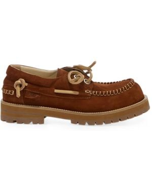 Moschino Zapatos Náuticos Con Suela Dentada Y Sobrehilado - Marrón
