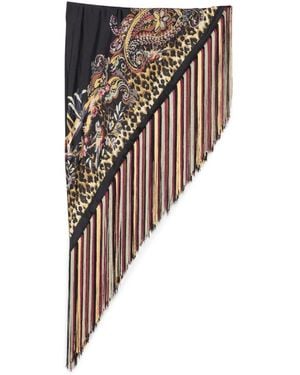 Etro Schal Mit Leopardenprint - Schwarz
