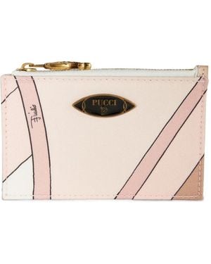 PUCCI Iride-Print Card Holder - Pink