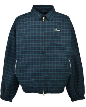 BREATH Veste Zippée À Carreaux Cript Logo - Blue
