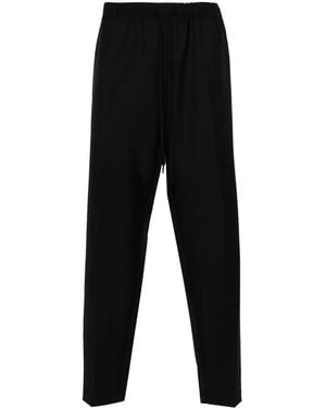 MM6 by Maison Margiela Tapered-Leg Drawstring Trousers - Black