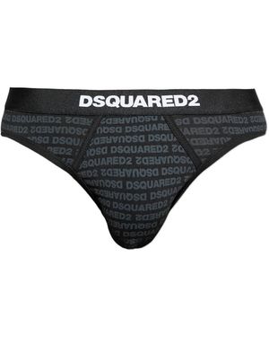 DSquared² Logo-Print Briefs - Black