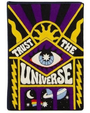 Olympia Le-Tan Trust The Universe Kleine Clutch Met Borduurwerk - Zwart