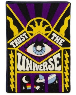 Olympia Le-Tan Small Trust The Universe Embroidered Clutch Bag - Black