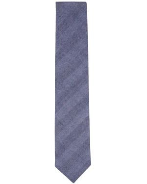 Brioni Herringbone-Patterned Silk-Blend Tie - Blue