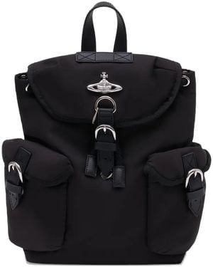 Vivienne Westwood Small Highland Logo-Plaque Backpack - Black