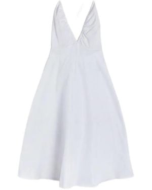 Aspesi Gathered V-Neck Dress - White