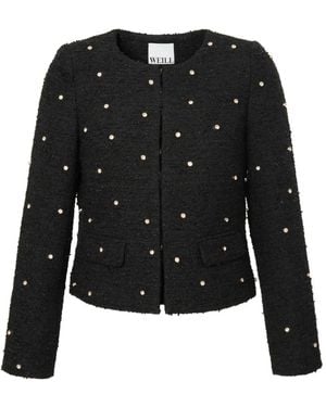 WEILL PARIS Tweed Jack Met Stras - Zwart