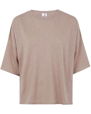 Liviana Conti Short-Sleeve Wool T-Shirt - Natural