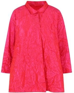 Daniela Gregis Crinkled Silk Coat - Pink