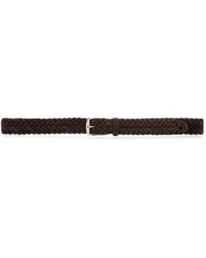 Officine Creative Oc Strip 055 Braided Suede Belt - White
