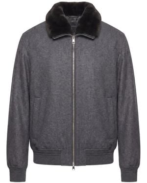 Montecore Faux-Fur Collar Bomber Jacket - Grey