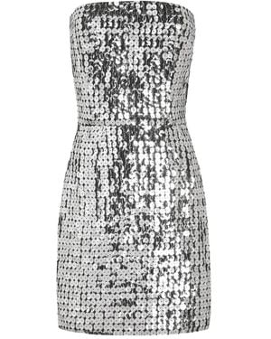 Dolce & Gabbana Sequin Strapless Mini Dress - White