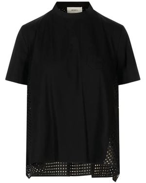 MEIMEIJ Perforated-Panel T-Shirt - Black