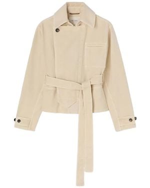 RETORI Mini Trench Belt-Detail Denim Jacket - Natural