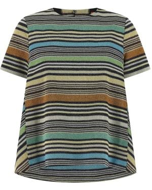 Missoni Striped Metallic-Thread Blouse - Green