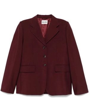 Miu Miu Single-Breasted Blazer - Red